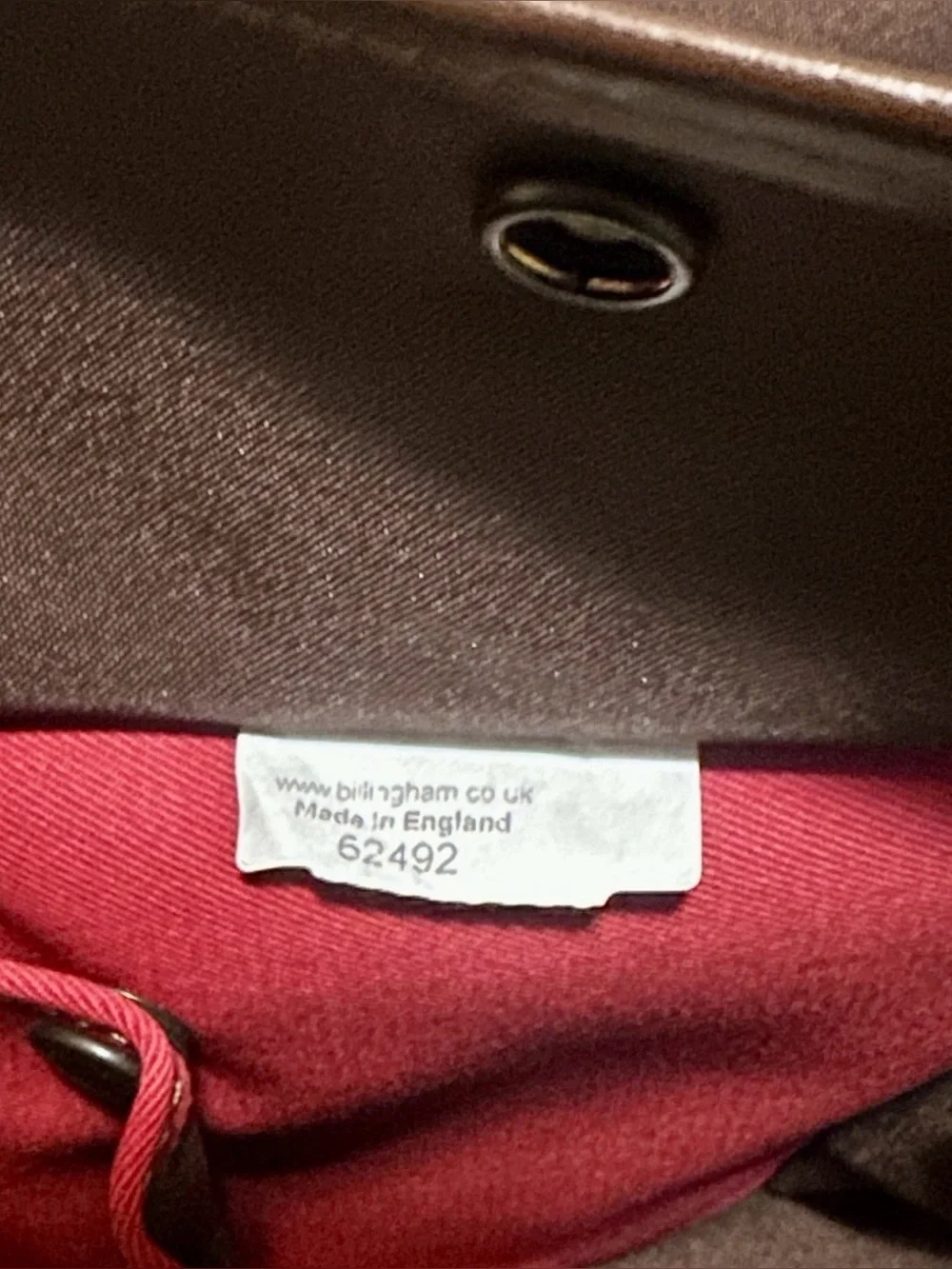 Billingham Red/Brown Canvas Camera Shoulder Bag w/ Strap Compartments 62492